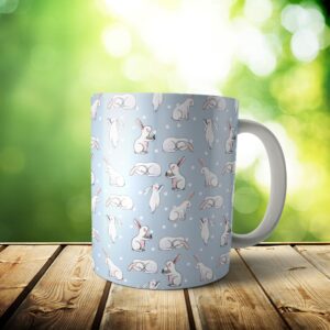 Bunnies Mug – Custom Rabbit Gift – 11 & 15 oz – Hare Lover Coffee Cup