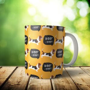 Basset Hound Mug – Custom Dog Mom Gift / Dog Dad Gift – 11 & 15 oz – Basset Hound Dog Lover Coffee Cup